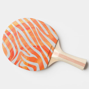 Raquete De Ping Pong Zebra Orange e Impressão branco