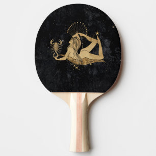 Raquete De Ping Pong Zodiac Goddese Astrologia de Escorpião Cósmico D
