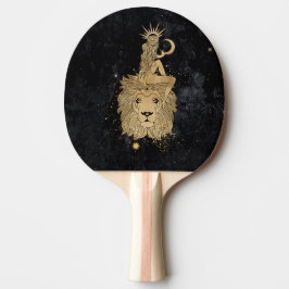 Raquete De Ping Pong Zodiac Goddese | Astrologia de Leão Dourado Cósmic