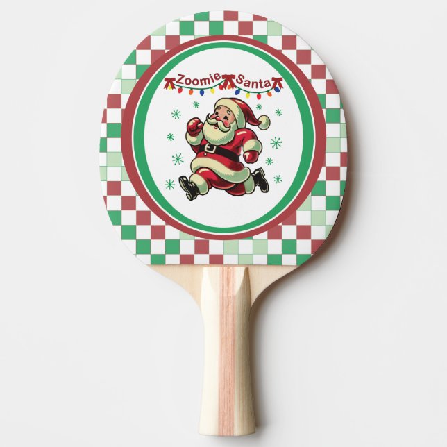 Raquete De Ping Pong Zoomie Santa Christmas (Frente)