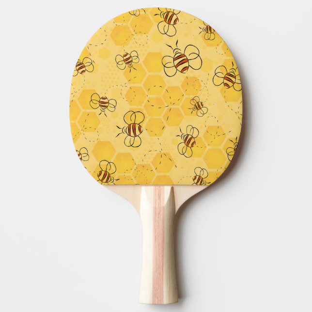 Raquete De Ping Pong Zumbido de Abelhas Mel Cute  (Frente)