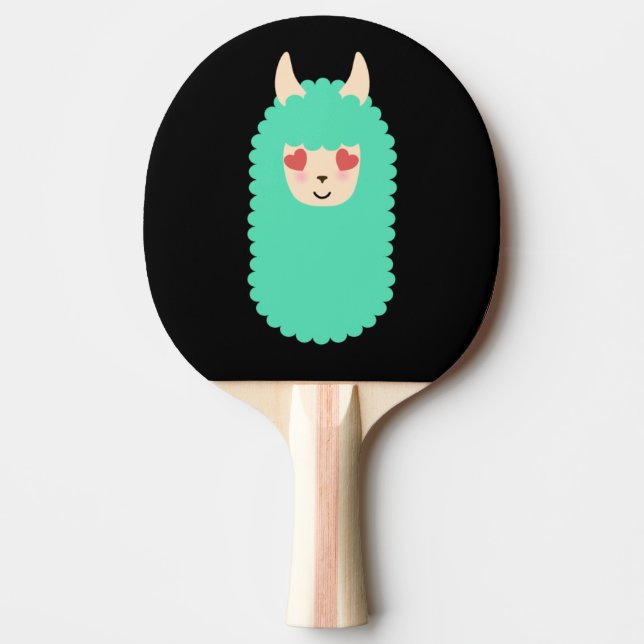 Raquete De Tênis De Mesa Amor Emoji do lama (Frente)