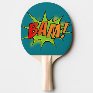 Raquete De Tênis De Mesa Bam! Pow! Gráficos Vintage Comic Book