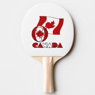 Raquete De Tênis De Mesa Bandeira Canadense com Bola de Futebol