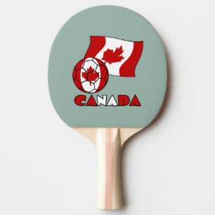 Raquete De Tênis De Mesa Bandeira Canadense com Bola de Futebol