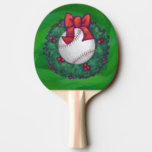 Raquete De Tênis De Mesa Basebol na grinalda do Natal