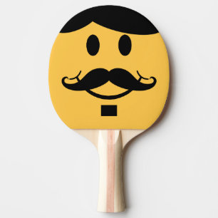Raquete De Tênis De Mesa Bat De Pong Com Bigode Engraçado