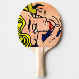 Raquete De Tênis De Mesa Beijo V - Lichtenstein - pop art do vintage