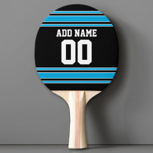 Raquete De Tênis De Mesa Black Blue Sports Jersey com seu nome e número