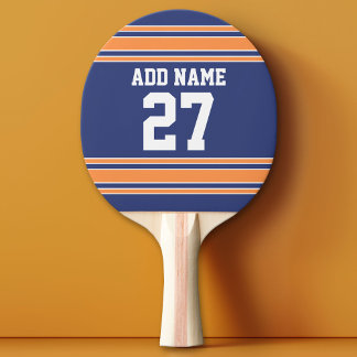 Raquete De Tênis De Mesa Blue Orange Sports Jersey com seu nome e número