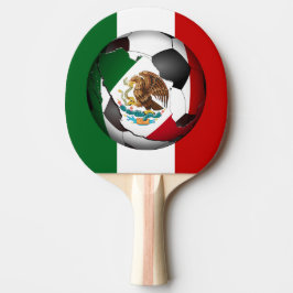 Raquete De Tênis De Mesa Bola de Futebol da Bandeira Mexicana