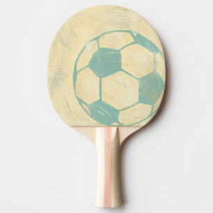 Raquete De Tênis De Mesa Bola de futebol de Pastel Blue por Chariklia Zarri