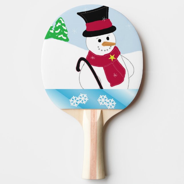 Raquete De Tênis De Mesa Boneco de Neve com Bengala (Frente)