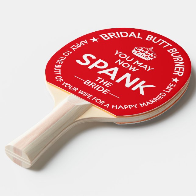 Raquete De Tênis De Mesa Bridal Bumbum Burner, Spanking Paddle (Presente de (Verso inclinado)