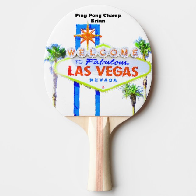 Raquete De Tênis De Mesa Campeão personalizado de Las Vegas (Frente)