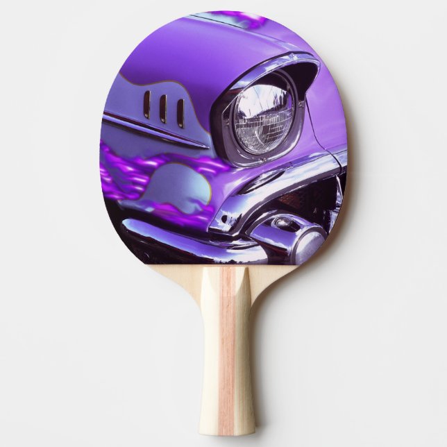 Raquete De Tênis De Mesa Carro clássico: Chevrolet com capa flamejante (Frente)