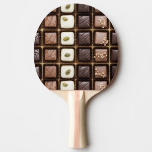 Raquete De Tênis De Mesa Chocolate luxuoso Handmade em uma caixa