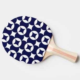 Raquete De Tênis De Mesa Círculos de bloqueio japoneses no azul de Delft
