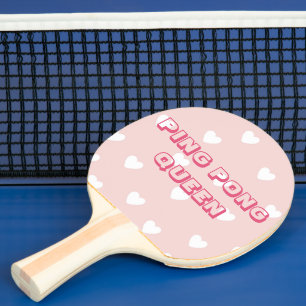 Raquete De Tênis De Mesa Cora o rosa com a RAINHA branca dos corações  