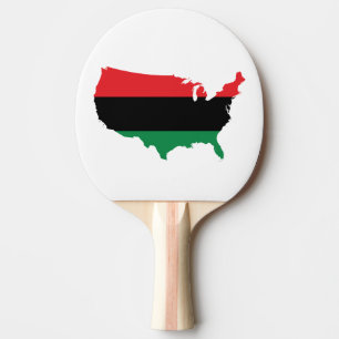 Raquete De Tênis De Mesa Cores Vermelhas, Pretas e Verde - Afro-Americano