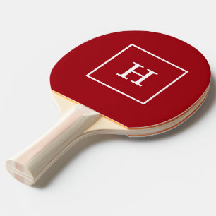 Raquete De Tênis De Mesa Cranberry Red White enquadrado em Monograma inicia