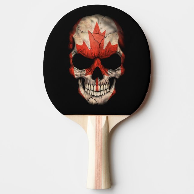 Raquete De Tênis De Mesa Crânio canadense da bandeira (Frente)