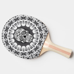 Raquete De Tênis De Mesa crânio engraçado da mandala