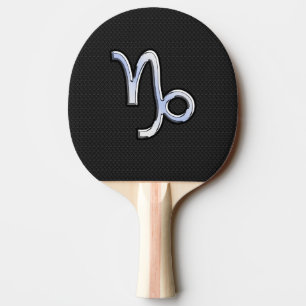 Raquete De Tênis De Mesa Cromo como Capricórnio Zodiac Símbolo na Pele Cobr