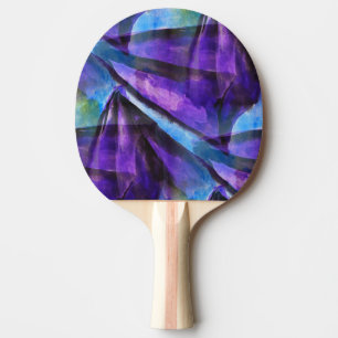 Raquete De Tênis De Mesa cubism sem emenda roxo, arte abstracta azul