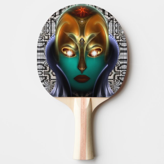 Raquete De Tênis De Mesa Daria Cyborg Queen Tech Ping Pong Paddle (Frente)