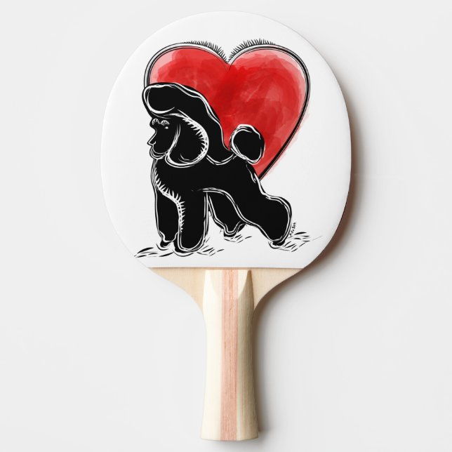 Raquete De Tênis De Mesa Desenho de Poodle (Frente)