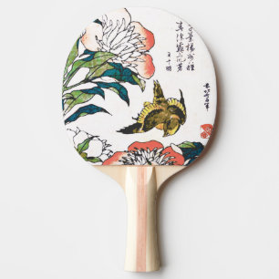 Raquete De Tênis De Mesa Desenhos japoneses, Peonies e Sparrow