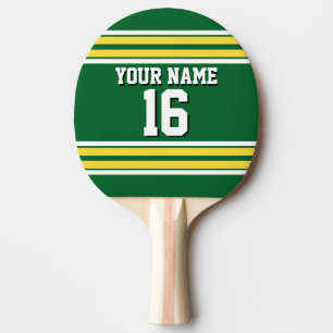 Raquete De Tênis De Mesa DIY BG Green Yellow Team Jersey Nome do Número Pe
