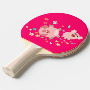 Raquete De Tênis De Mesa Dois porcos bonitos de desenho no Primavera Ping P