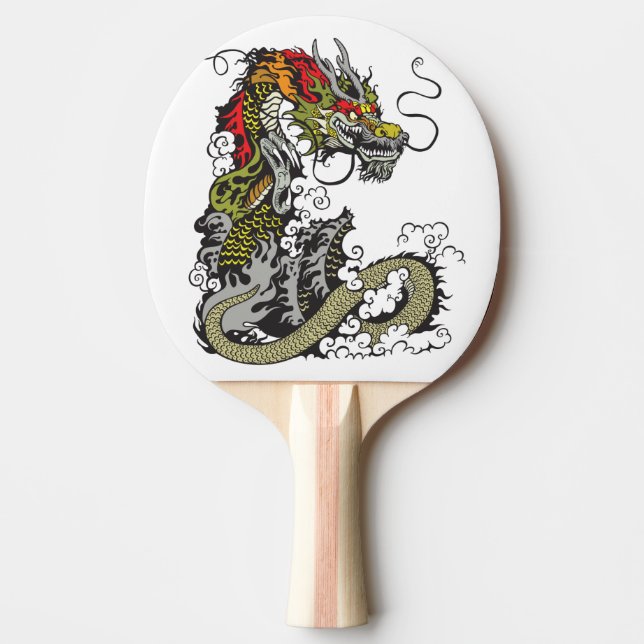 Raquete De Tênis De Mesa dragão chinês (Frente)