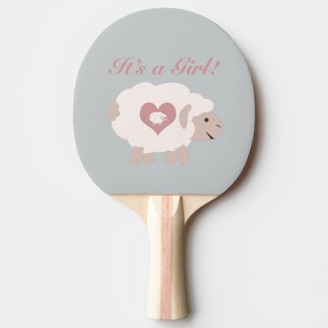 Raquete De Tênis De Mesa É uma garota! Mama Sheep (Frente)