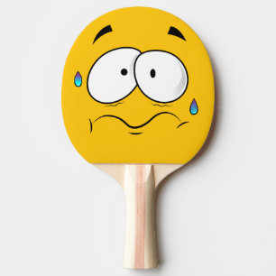 Raquete De Tênis De Mesa Emoji Amarelo Assustado