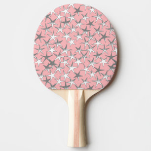 Raquete De Tênis De Mesa Estrelas de prata, no rosa do escudo
