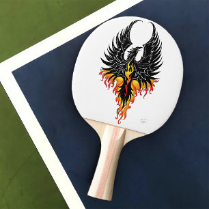 Raquete De Tênis De Mesa Fênix Ardente Erguendo-se Pássaro de Fogo Chamas T