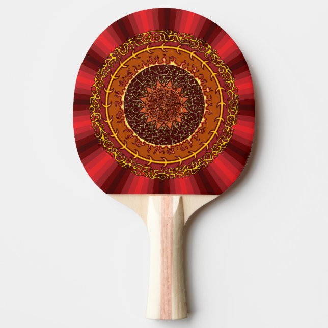 Raquete De Tênis De Mesa Fire Mandala Ping Pong Paddle (Frente)