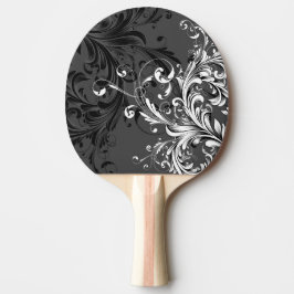 Raquete De Tênis De Mesa Floreio Preto e Branco