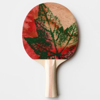 Raquete De Tênis De Mesa "Folha de maple natureza botânica impressão vermel