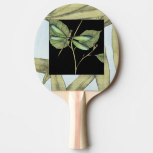 Raquete De Tênis De Mesa Folhas com Dragonfly Inset por Jennifer Goldberger