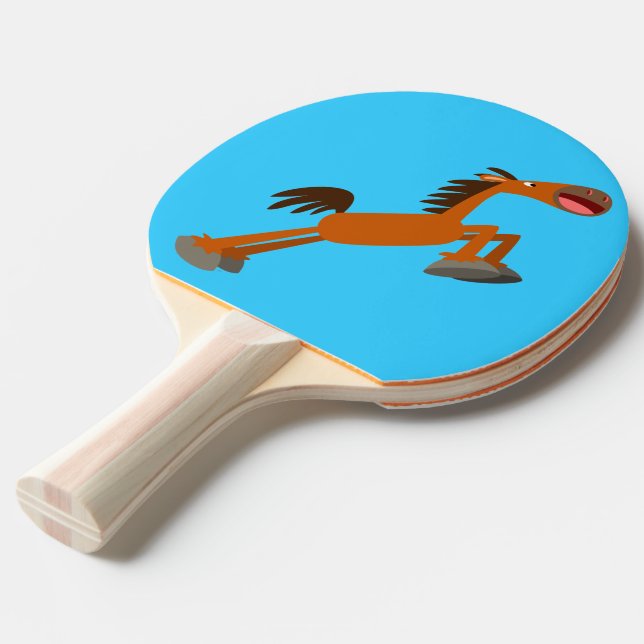 Raquete De Tênis De Mesa Giddyup, Horsey! Cartoon Horse Ping Pong Paddle (Frente inclinada)