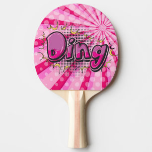 Raquete De Tênis De Mesa Herói cómico de Ding do rosa do estilo do pop ar