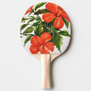Raquete De Tênis De Mesa Hibiscus vermelho quente