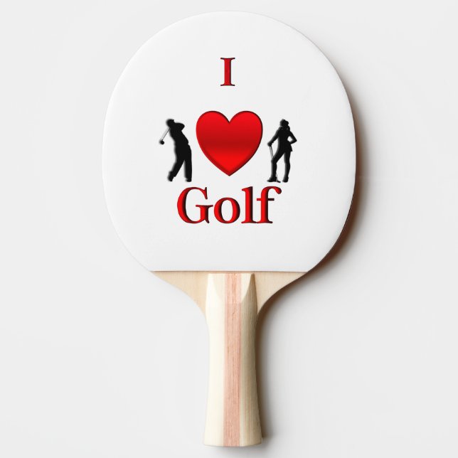 Raquete De Tênis De Mesa I Heart Golf (Verso)