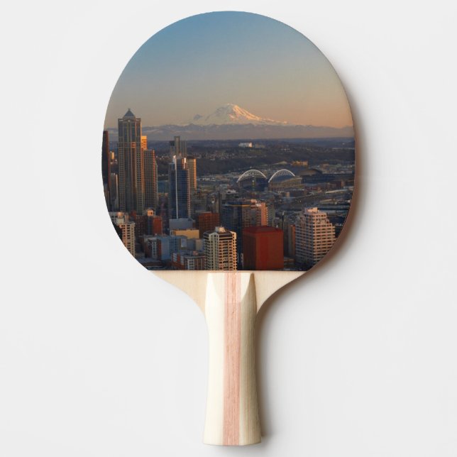 Raquete De Tênis De Mesa Ideia aérea da skyline 2 da cidade de Seattle (Frente)