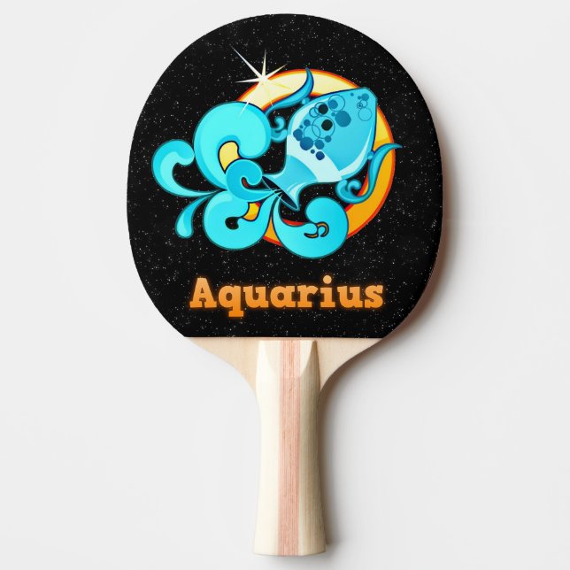 Raquete De Tênis De Mesa Ilustração Aquarius (Frente)