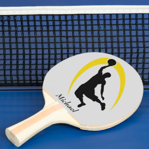Raquete De Tênis De Mesa Jogador de basquete Dourado preto personalizado
